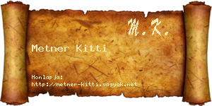 Metner Kitti névjegykártya